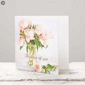. Pink Peony Thinking of You Greetings Card