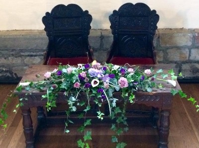 Rustic and Rich Top Table Arrangement