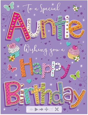 Card Birthday Auntie Pizzaz