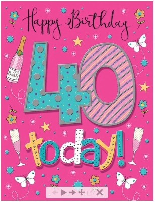 Card Birthday 40 F Pizzaz