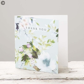 . Thank You Watercolour Flowers Greetings Card