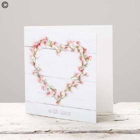 . With Love Flower Heart Greetings Card