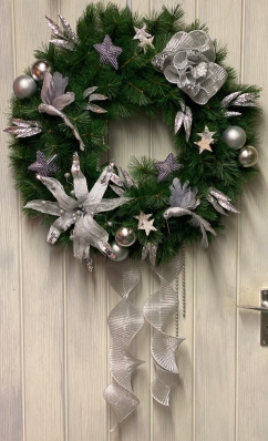 Large Silver Door Wreath