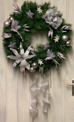 Large Silver Door Wreath