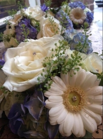 Blue and White Bridal Flowers