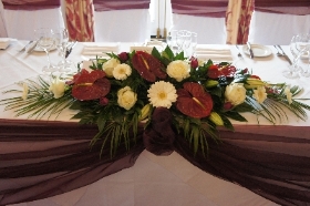 Rose and Anthurium Top Table Arrangement