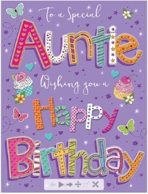 Card Birthday Auntie Pizzaz