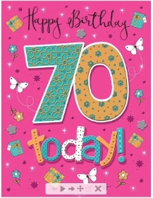 Card Birthday 70 F Pizzaz