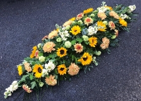 Sunflower casket spray