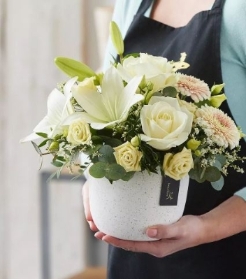 Neutrals arrangement made with the finest flowers