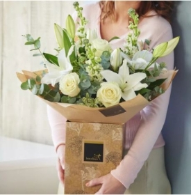 White Rose and Lily Bouquet