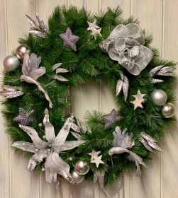 Large Silver Door Wreath